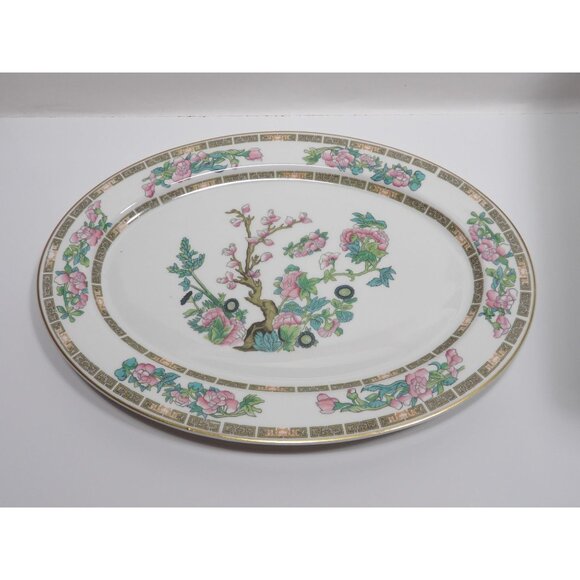 Syracuse China Indian Tree Oval Serving Platter Floral Design 14 Inches Vintage - Picture 7 of 14